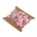 5 Meters Satin Flower Handmade Pearl Bead Chain Trim For Home Wedding Clothing Accessories DIY Decor Pink
