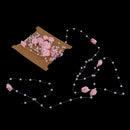 5 Meters Satin Flower Handmade Pearl Bead Chain Trim For Home Wedding Clothing Accessories DIY Decor Pink