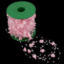 30 Meters Satin Flower Handmade Pearl Bead Chain Trim DIY Decor Pink