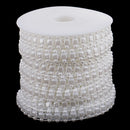 15m Pearl Beads Chain Ribbon Trim For Wedding Party Dress Decor Home Furnishing DIY White