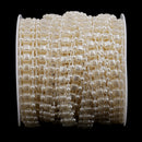 15m Pearl Beads Chain Ribbon Trim For Wedding Party Dress Decor Home Furnishing DIY Beige