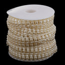 15m Pearl Beads Chain Ribbon Trim For Wedding Party Dress Decor Home Furnishing DIY Beige