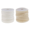 15m Pearl Beads Chain Ribbon Trim For Wedding Party Dress Decor Home Furnishing DIY Beige