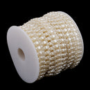 15m Pearl Beads Chain Ribbon Trim For Wedding Party Dress Decor Home Furnishing DIY Beige