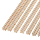 10 Pieces Balsa Wood Unfinished Wood Craft Groove Sticks Dowel Rod 11mm