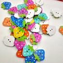 50 Pieces Strawberry Shape Wooden Buttons for Scrapbooking Emebllishments Sewing 25mm