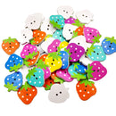 50 Pieces Strawberry Shape Wooden Buttons for Scrapbooking Emebllishments Sewing 25mm