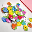 50 Pieces Strawberry Shape Wooden Buttons for Scrapbooking Emebllishments Sewing 25mm