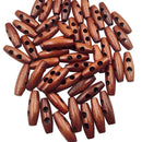 50 Pieces Olive Shape Wooden Toggles Buttons 2 Holes Sewing Buttons for Clothes Decor