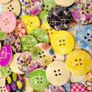 25 Pieces Wooden Round 4-holes Decorative Buttons for Scrapbooking Sewing Decoration 30mm