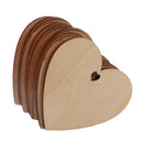 50 Pieces Wood Cutout Shapes Unfinished Heart Slice with Hole for Craft 60mm