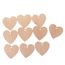 10 Pieces Wood Cutout Shapes Unfinished Heart Slice with Hole for Scrapbooking Craft 12cm