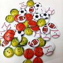 50 Pieces 20 mm 2-hole Cartoon Wooden Buttons Flatback Sewing Craft/Scrapbooking Mixed Color