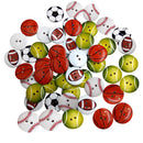 50 Pieces 20 mm 2-hole Cartoon Wooden Buttons Flatback Sewing Craft/Scrapbooking Mixed Color