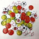 50 Pieces 20 mm 2-hole Cartoon Wooden Buttons Flatback Sewing Craft/Scrapbooking Mixed Color