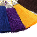 10 Pieces Multi-colors Silky Handmade Soft Fiber Tassels with Antique Silver Cap
