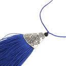 10 Pieces Multi-colors Silky Handmade Soft Fiber Tassels with Antique Silver Cap
