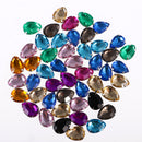 50 Pieces 13x18mm Water Drop Acrylic Crystal Pointback Superior Acrylic Beads for DIY Craft