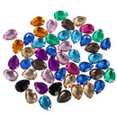 50 Pieces 13x18mm Water Drop Acrylic Crystal Pointback Superior Acrylic Beads for DIY Craft