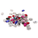 50 Pieces 13x18mm Oval Rhinestone Acrylic Bead Buttons for Wedding Embellishment DIY Craft
