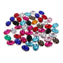 50 Pieces 13x18mm Oval Rhinestone Acrylic Bead Buttons for Wedding Embellishment DIY Craft