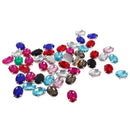 50 Pieces 13x18mm Oval Rhinestone Acrylic Bead Buttons for Wedding Embellishment DIY Craft
