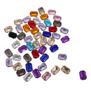 50 Pieces 13x18mm Acrylic Rectangle Crystal Pointback Superior Acrylic Beads for DIY Craft