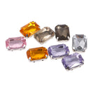 50 Pieces 13x18mm Acrylic Rectangle Crystal Pointback Superior Acrylic Beads for DIY Craft
