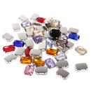 50 Pieces 13x18mm Acrylic Rectangle Crystal Pointback Superior Acrylic Beads for DIY Craft