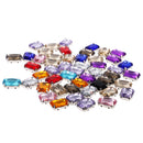 50 Pieces 13x18mm Acrylic Rectangle Crystal Pointback Superior Acrylic Beads for DIY Craft