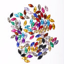 100 Pieces 7*15mm Marquise Acrylic Rhinestone Button Multi-color for DIY Craft