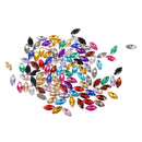100 Pieces 7*15mm Marquise Acrylic Rhinestone Button Multi-color for DIY Craft