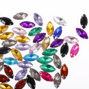 100 Pieces 7*15mm Marquise Acrylic Rhinestone Button Multi-color for DIY Craft