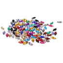 100 Pieces 7*15mm Marquise Acrylic Rhinestone Button Multi-color for DIY Craft