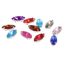 100 Pieces 7*15mm Marquise Acrylic Rhinestone Button Multi-color for DIY Craft