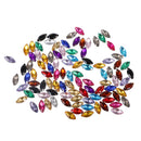 100 Pieces 7*15mm Marquise Acrylic Rhinestone Button Multi-color for DIY Craft