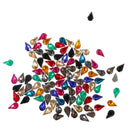 100 Pieces 8*13mm Water Drop Acrylic Rhinestone Button Multi-color for DIY Craft
