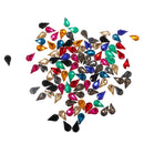 100 Pieces 8*13mm Water Drop Acrylic Rhinestone Button Multi-color for DIY Craft