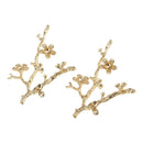 10 Pieces Flower Branch Buttons Flatback Embellishments for Crafts