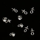 10x 925 Sterling Silver Pearl Bail Eye Pin Pendants DIY Jewelry Findings 4mm