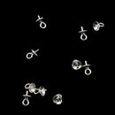 10x 925 Sterling Silver Pearl Bail Eye Pin Pendants DIY Jewelry Findings 4mm