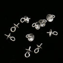 10x 925 Sterling Silver Pearl Bail Eye Pin Pendants DIY Jewelry Findings 4mm