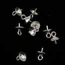 10x 925 Sterling Silver Pearl Bail Eye Pin Pendants DIY Jewelry Findings 5mm