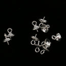 10x 925 Sterling Silver Pearl Bail Eye Pin Pendants DIY Jewelry Findings 5mm