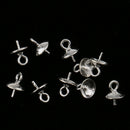 10x 925 Sterling Silver Pearl Bail Eye Pin Pendants DIY Jewelry Findings 5mm