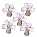 10 Pieces Crystal Flower Embellishments Flatback Scrapbook Craft DIY Decor