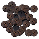 50 Pieces Vintage Round Flower Floral 2 Holes Wood Sewing Buttons Clothes Accessories 18mm