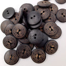 50 Pieces Vintage Round Flower Floral 2 Holes Wood Sewing Buttons Clothes Accessories 18mm
