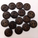 50 Pieces Vintage Round Flower Floral 2 Holes Wood Sewing Buttons Clothes Accessories 18mm