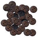 50 Pieces Vintage Round Flower Floral 2 Holes Wood Sewing Buttons Clothes Accessories 18mm